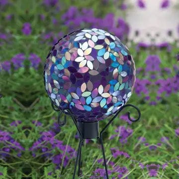 Faire-Evergreen Enterprises lawn ornament Mosaic Gazing Ball Purple Mosaic Gazing Ball & Stand