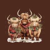 Faire-Fernville Creations Dish towels Highland Cows Holiday Terry Cloth Hand Towel