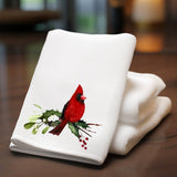 Faire-Fernville Creations Dish towels Holiday Cardinal Finger Towel for Nature Lovers