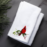 Faire-Fernville Creations Dish towels Holiday Cardinal Finger Towel for Nature Lovers