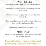 Faire-Fernville Creations towel Rustic Cow Design Farmhouse Hand or Bath Towel Handmade in the USA