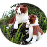 FAIRE: FurTastic Friends by Bocchetta Plush Toys Chocolate Border Collie Realistic Eco Friendly Plush Size - 62cm/24"