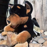 FAIRE: FurTastic Friends by Bocchetta Plush Toys Plush Puppy Dog Black or Red and Tan Australian Kelpie Puppies Plush Size 30cm/12" Stuffed Animal Realistic