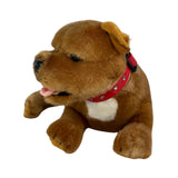 FAIRE: FurTastic Friends by Bocchetta Plush Toys Red Staffordshire Bull Terrier Plush Puppy – Merlot – 35 cm / 13.75" – Realistic & Eco-Friendly