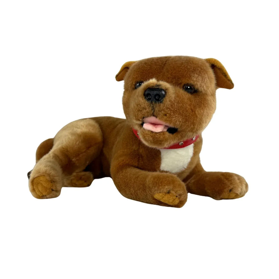 Perro de peluche Staffordshire Bull Terrier marrón sentado, 30 cm ECO-FRIENDLY - Juguetes de peluche ecológicos Perro de peluche Staffordshire Bull Terrier marrón sentado, 30 cm ECO-FRIENDLY - Juguetes de peluche ecológicos