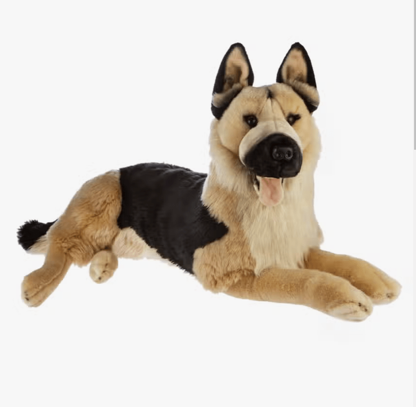 FAIRE: FurTastic Friends by Bocchetta Plush Toys Stuffed Animals Light Face Plush Large Size Light Face German Shepherd Lifelike Eco-friendly Lying Down