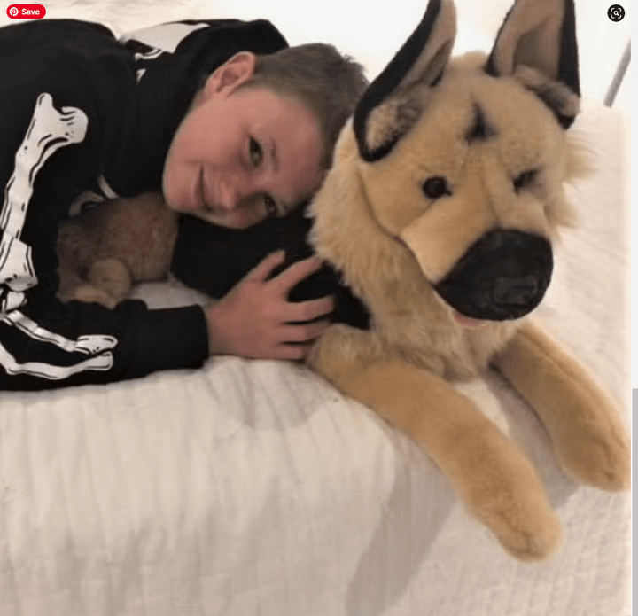 FAIRE: FurTastic Friends by Bocchetta Plush Toys Stuffed Animals Light Face Plush Large Size Light Face German Shepherd Lifelike Eco-friendly Lying Down