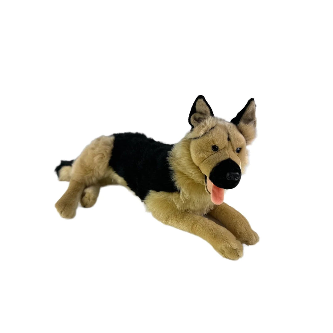 FAIRE: FurTastic Friends by Bocchetta Plush Toys Stuffed Animals Satin Pocket-Apollo Plush Large Light Face German Shepherd Lifelike Eco-friendly Lying Down