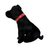 FAIRE: FurTastic Friends by Bocchetta Plush Toys Stuffed Dog Black Sitting Staffordshire Bull Terrier Handmade Realistic Eco Friendly 32cm/12.6"