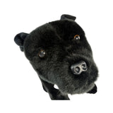 FAIRE: FurTastic Friends by Bocchetta Plush Toys Stuffed Dog Black Sitting Staffordshire Bull Terrier Handmade Realistic Eco Friendly 32cm/12.6"