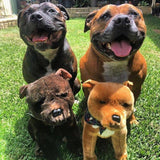 FAIRE: FurTastic Friends by Bocchetta Plush Toys Stuffed Dog Brindle Staffordshire Bull Terrier Handmade Realistic Eco Friendly 32cm/12.6"