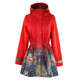 faire-galleria rain jacket Raincoat S Renoir Le Jardin Rue Cortot A Montmarte Red Rain Collection