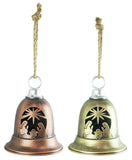 VINTAGE METALLIC NATIVITY SCENE BELL 2 ASSORTED