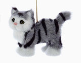 faire-kurt s adler cat ornament Gray Fluffy Cute Cat Ornaments-White, Tuxedo, Orange and Gray Tabby