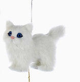 faire-kurt s adler cat ornament White Fluffy Cute Cat Ornaments-White, Tuxedo, Orange and Gray Tabby