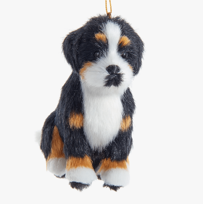 faire-kurt s adler Fluffy Dog Ornaments Bernese Fluffy Dog Ornaments-Realistic Pups for Christmas Decoration