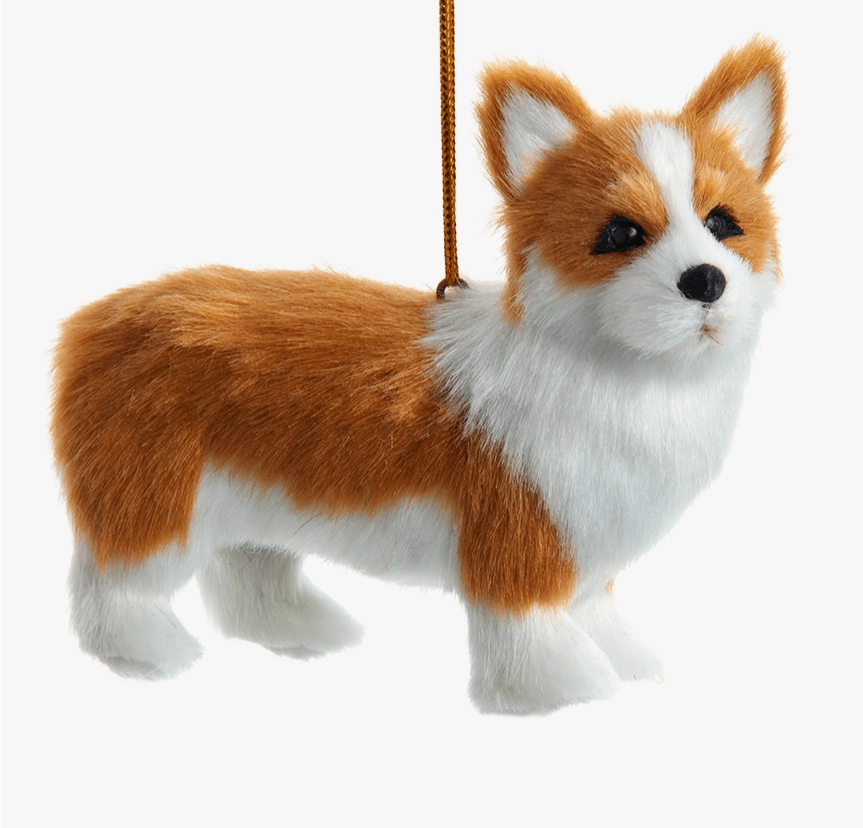 faire-kurt s adler Fluffy Dog Ornaments Corgi Fluffy Dog Ornaments-Realistic Pups for Christmas Decoration