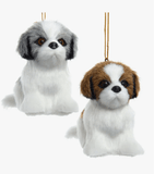faire-kurt s adler Fluffy Dog Ornaments ShihTzu Brn Fluffy Dog Ornaments-Realistic Pups for Christmas Decoration