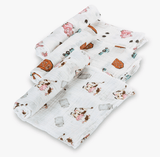 Faire-LollyBanks LollyBanks Swaddle blanket set Farm Scene Set of Muslin Swaddle Blankets by LollyBanks- Pig, Cow, Tractor