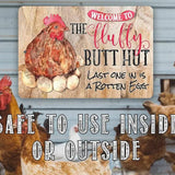 Faire-Lone Star Art Novelty Signs Fluffy Butt Hut - Metal Chicken Sign