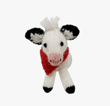 Faire-Melange Cow Knit Ornament Skiiing Cow or Holstien Cow Handmade Knit Ornaments from Peru