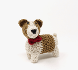 Faire-Melange Jack Russell Knit Ornament Jack Russell Terrier Handknit Christmas Ornament Fair Trade