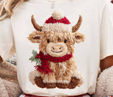Faire-NVC Ecommerce LLC Howdy Christmas Tee or Sweatshirt, Faux Yarn 3D