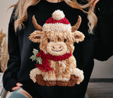 Faire-NVC Ecommerce LLC Howdy Christmas Tee or Sweatshirt, Faux Yarn 3D