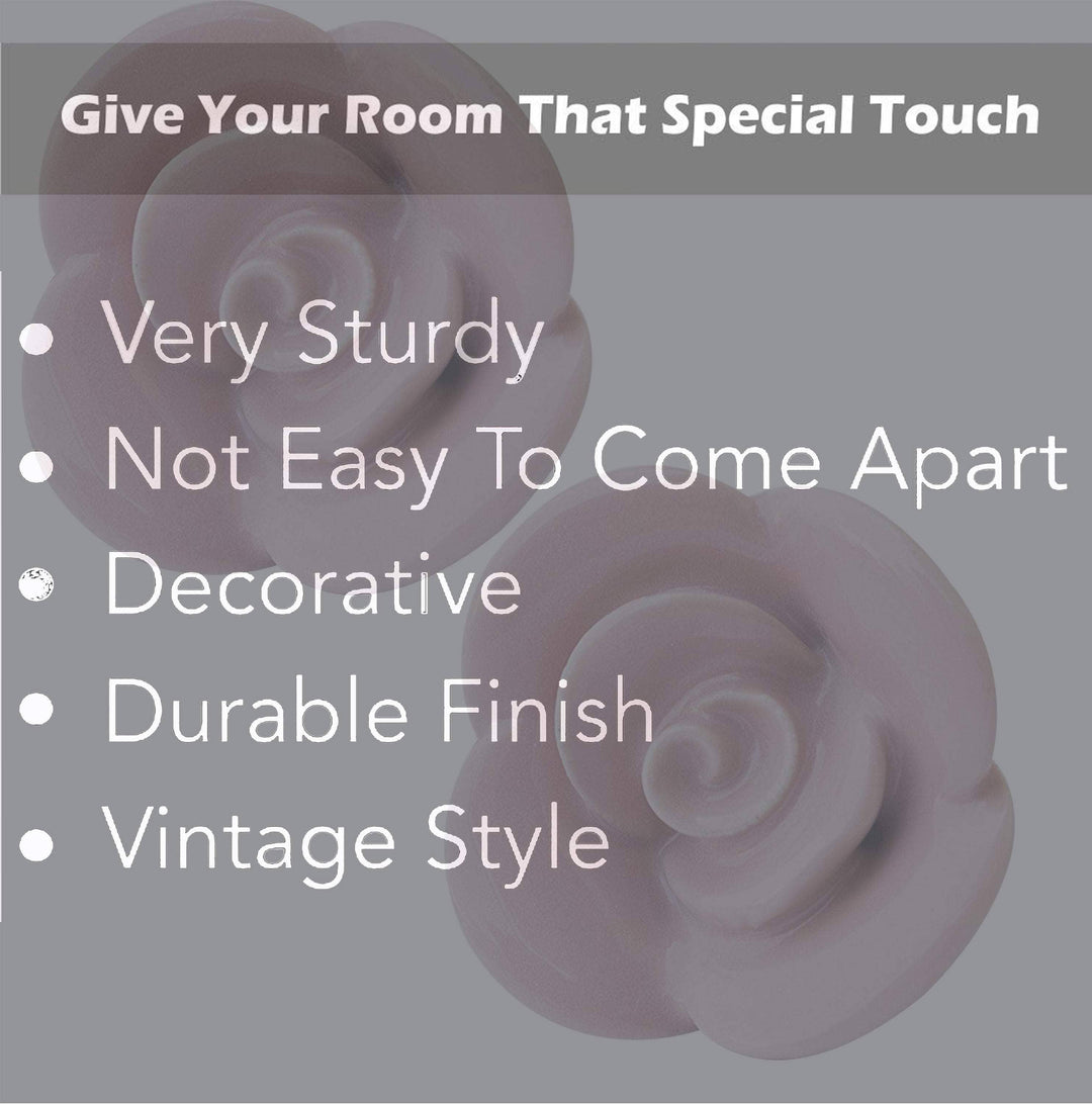 Faire-Perilla Home drawer pull knob Rose Ceramic Knobs Set of 6-Handcrafted Victorian Style Pink