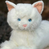 White Floppy Plush Cat Blue Eyes 19