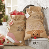 Faire-Poppy Lee Lane Cute Country Christmas Gift Sack with Drawstring Santa Sack | 28” x 20”