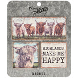 Highland Cows Magnet Set-Primitives by Kathy