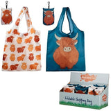 Foldable Reusable Shopping Bag - Highland Coo Cow