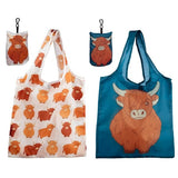 FAIRE - Puckator Ltd Foldable Reusable Shopping Bag - Highland Coo Cow