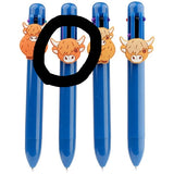 FAIRE - Puckator Ltd Pen Red Cow Face Highland Cow Multi Color Pen with Cow Charm (6 Colors)