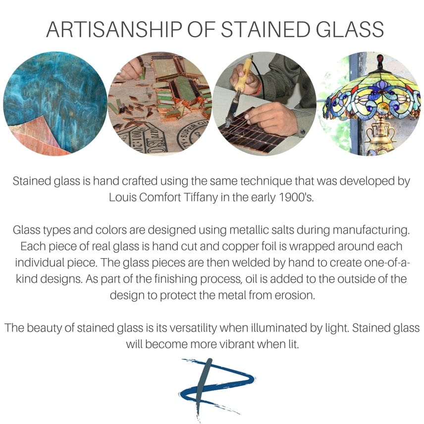 faire-river of goods Accent Lamp Cardinal Stained Glass Lamp Beautiful Piece!  Handmade