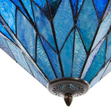 faire-river of goods Azura Brilliant Blue Tiffany Style Shade Pendant 3 Bulb Light-Stunning!