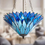 faire-river of goods Azura Brilliant Blue Tiffany Style Shade Pendant 3 Bulb Light-Stunning!