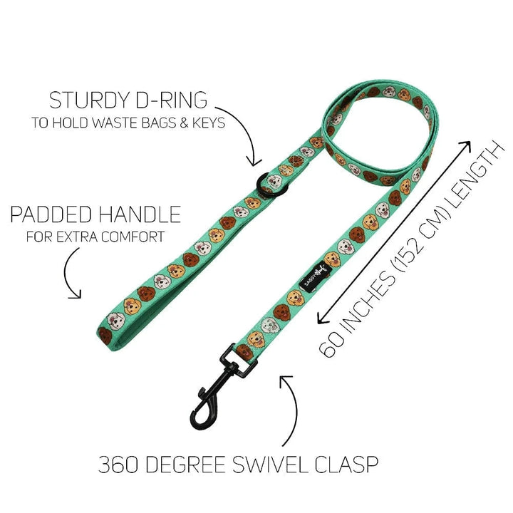 faire-sassy Woof Glam Goldens Collection-Leash, Harness, Collar, Waste Bag Holder