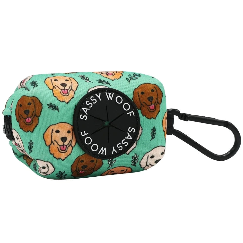 faire-sassy Woof Waste Bag Holder Glam Goldens Collection-Leash, Harness, Collar, Waste Bag Holder