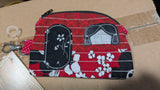 FAIRE - SewMuchMoreStore Purses And Pouches Red Camper Coin Purse - Handmade Repurposed Fabric - One of Kind