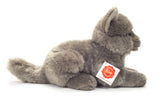 Faire-Teddy Hermann British Shorthair Blue Kitten  lying down 20 cm - plush toy by Teddy Hermann