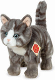 Red or Gray & White Plush Tabby Cat Standing 20 cm by Teddy Hermann