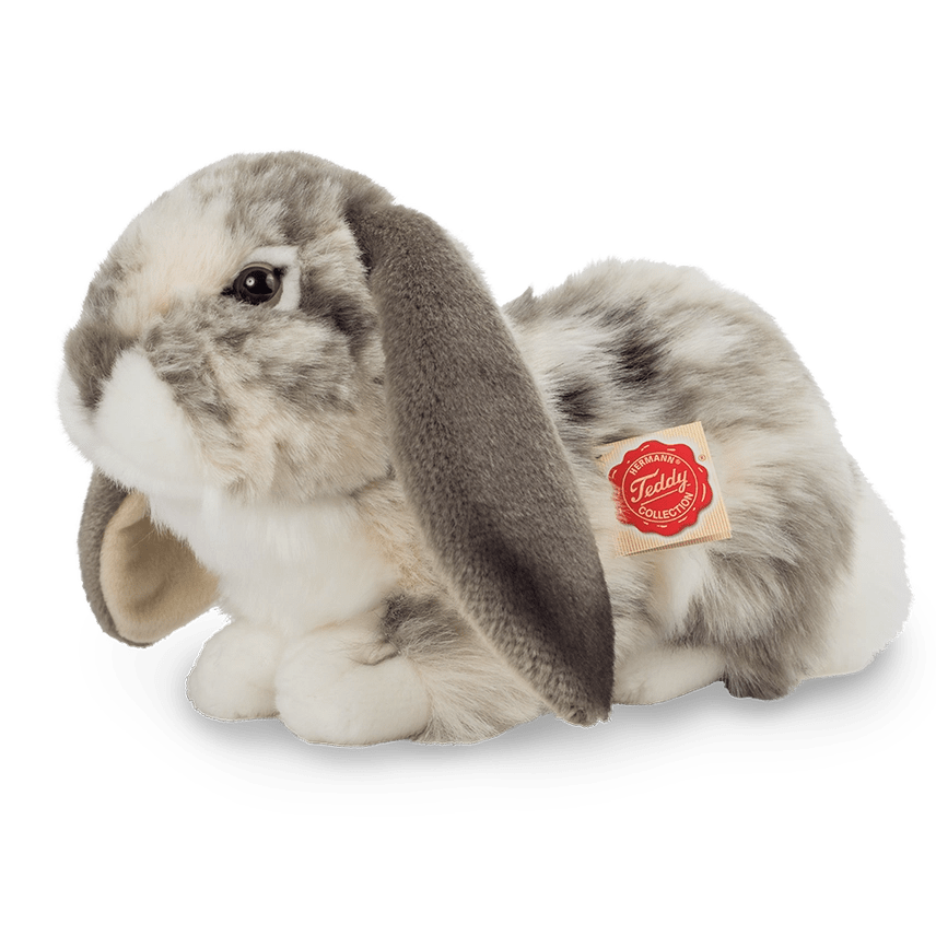 Faire-Teddy Hermann Grey and White Floppy Earred Bunny Large Teddy Herman