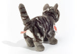 Faire-Teddy Hermann plush cat Plush Grey and White Tabby Kitty Cat 20 cm - plush soft toy by Teddy Hermann-standing