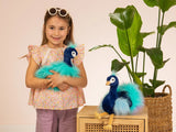 Faire-Teddy Hermann Plush Colorful Peacock by Teddy Hermann Eco-friendly!