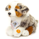 faire - teddy hermann Plush Dog Blue Merle Australian Shepherd Plush Sitting by Teddy Hermann