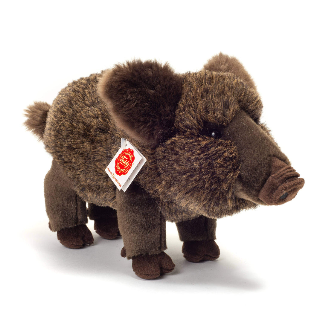 Faire-Teddy Hermann Plush wild boar European Wild Boar 30 cm Fluffy Plush Animal by Teddy Hermann