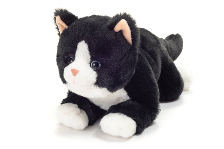 Faire-Teddy Hermann Stuffed Animals Floppy Eco-Friendly Tuxedo Black and White Kitty Cat 30 cm - plush toy - stuffed toy