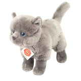 Faire-Teddy Hermann stuffed cat Carthusian or British Shorthair Gray Cat Standing 20 cm - plush soft toy by Teddy Hermann